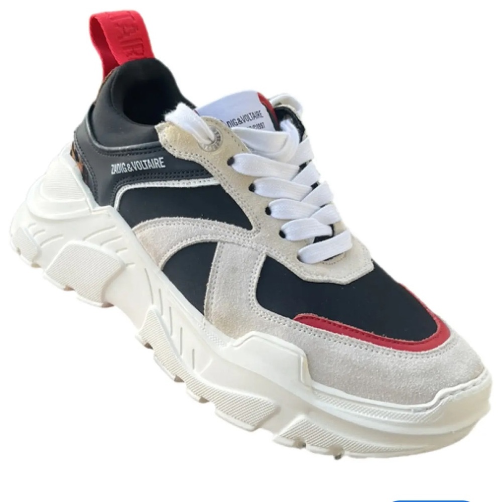 Zadig & Voltaire Chunky Athletic Sneakers - Black, White, Red, Beige